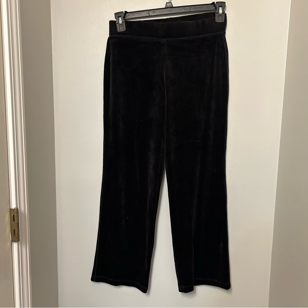 Talbots Pants Womenβs SP Black Velveteen Straightβ Stretch Pull On Cotton Blend